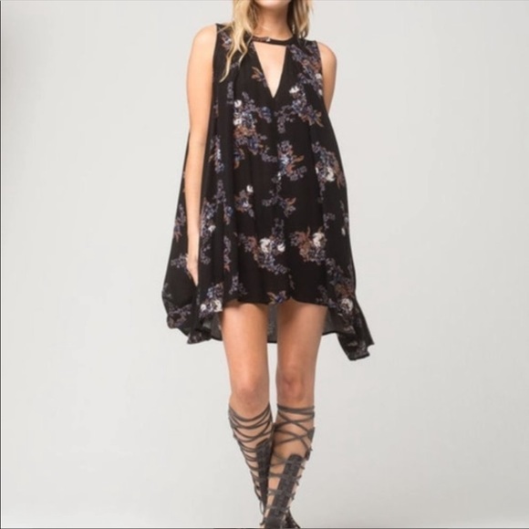 FREE PEOPLE “TREE SWING” BLACK BOHO TUNIC DRESS - Picture 8 of 8